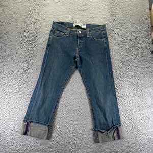 Levis 509 Jeans Womens 13 Blue Cotton Denim Straight Leg Low Slouch Cuff Stretch